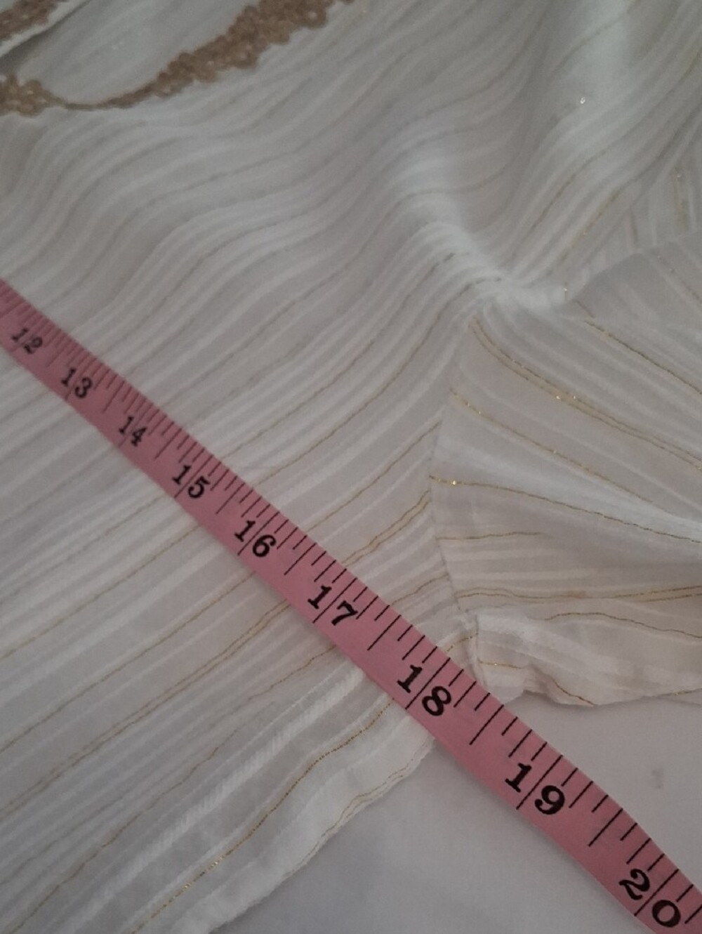Lilly Pulitzer White Tunic with Gold Pinstripes - Picture 7 of 8